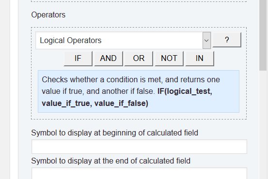 Calculated Fields Form　論理演算