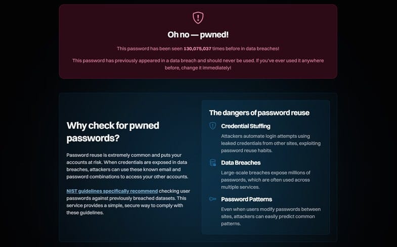 Why check for pwned passwords?