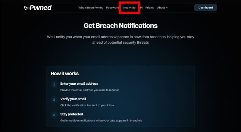 have i been pwned Notify me